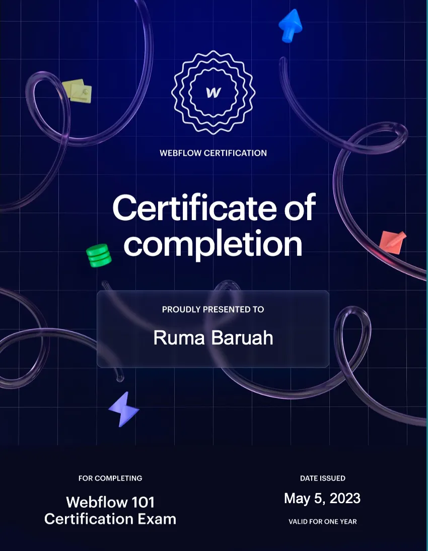 Webflow 101 Certificate