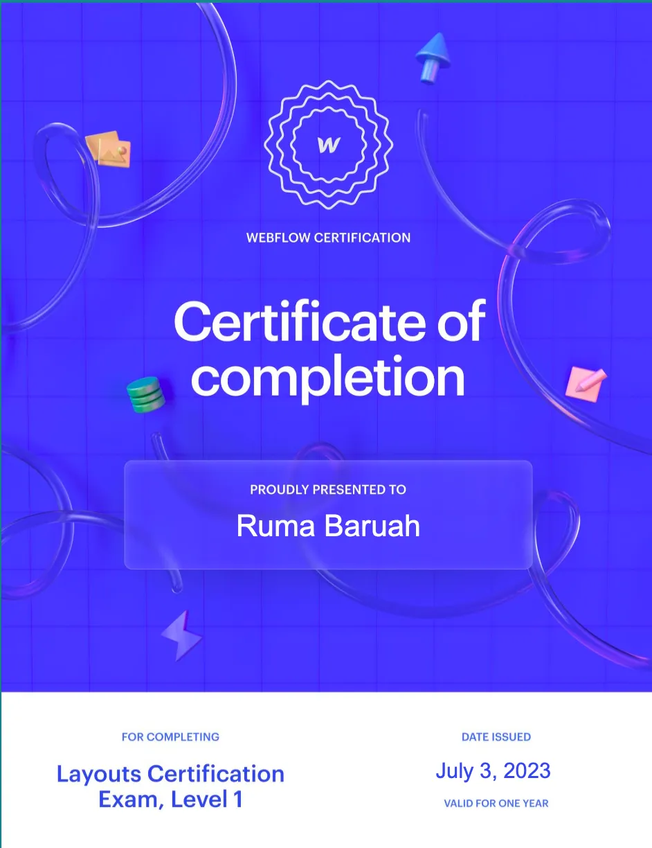 Layout Level 1 Certificate