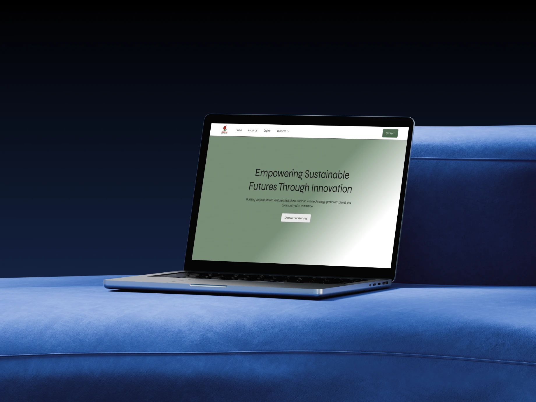 Jinisha Global Ventures website — homepage on desktop